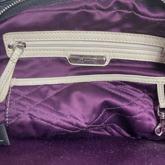 B Makowsky leather Black large shoulder bag gold & Silver tone hardwares. - Picture 11 of 16